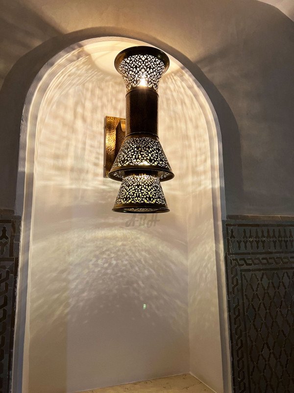Exquisite Moroccan Brass Lamp – Versatile Sconce & Ceiling Light, Perfect Décor Gift