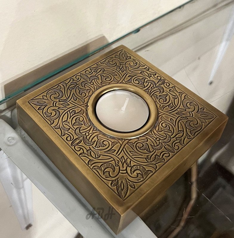 Moroccan Brass Candle Holders – Set of 2